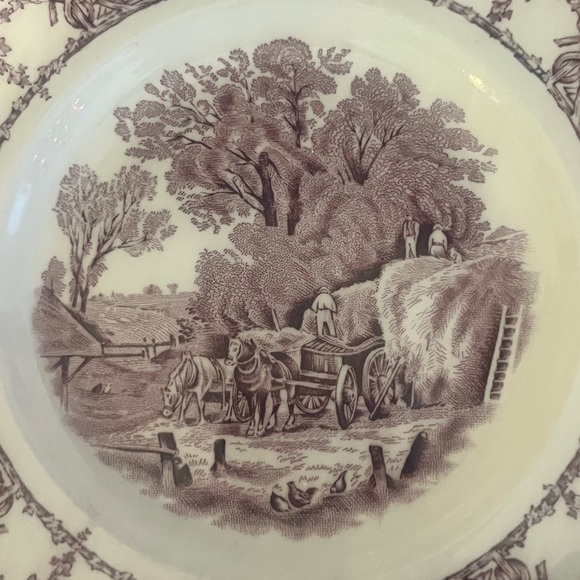 6 Vintage Clarice Cliff PURPLE Dessert Plates - Picture 2 of 8